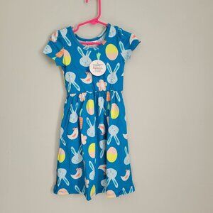 Dot Dot Smile Dress Baby Girl's 12-24mo Blue Bunny Maxi Twirl NWT